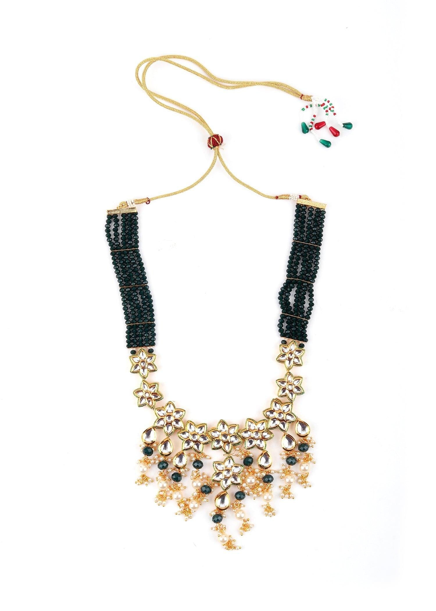 Beauty In green  Necklace Set - Rajwada
