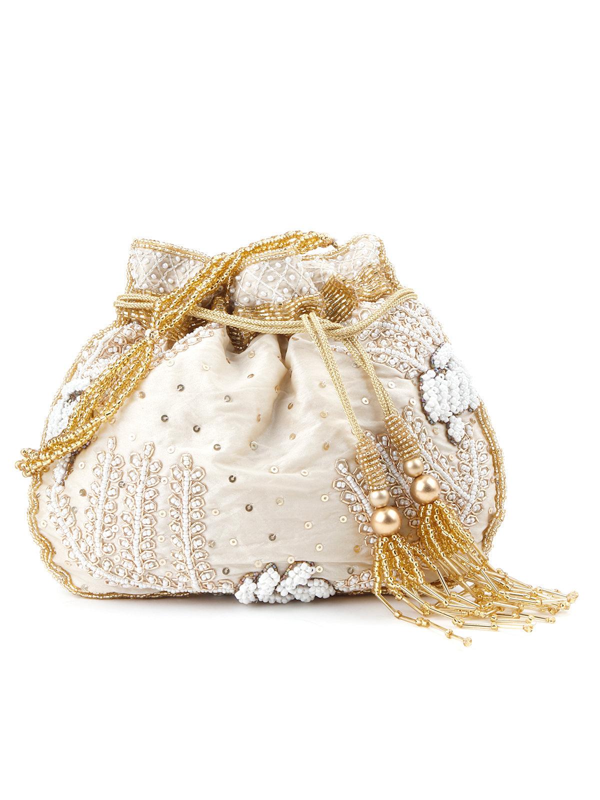 Beige Alluring Potli - Rajwada