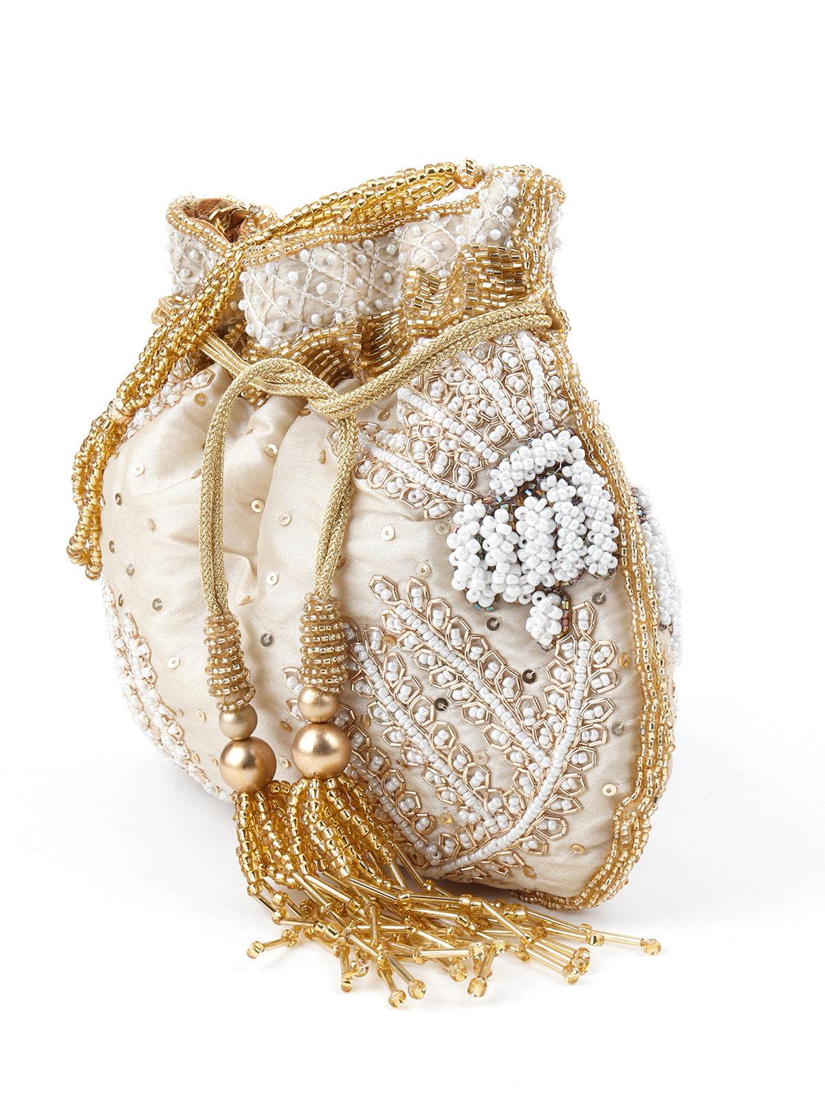 Beige Alluring Potli - Rajwada