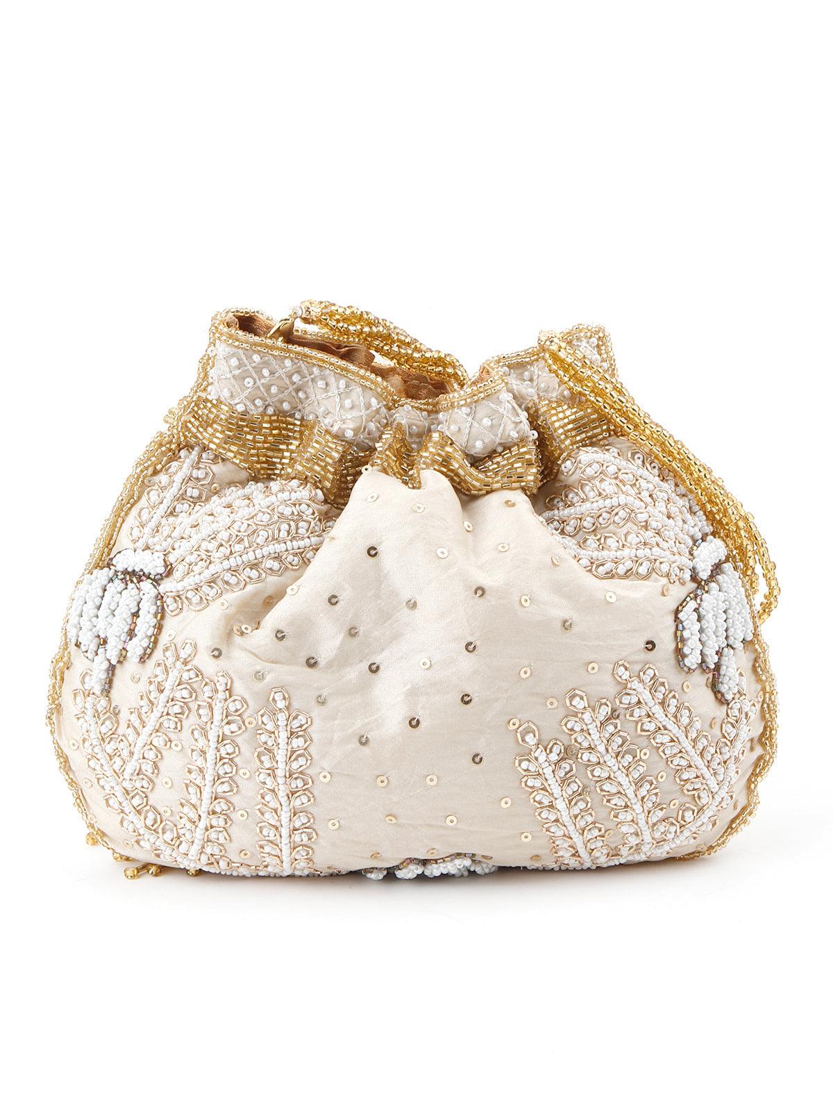 Beige Alluring Potli - Rajwada