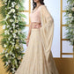 Beige Sequins Georgette Lehenga Set - Rajwada