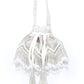 Rajwada Silver Velvet In-Depth With Cutdana And Beard, Tassels Work Potli For Women