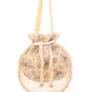 Rajwada Golden Suede Exhaustive With Sequin And Bead Work Potli For Women