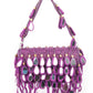 Rajwada Purple Suede Bead And Mirror Work Hand Bag For Women