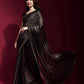 Black and Gold Georgette Sequence Saree With Blouse - Rajwada