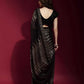 Black and Gold Georgette Sequence Saree With Blouse - Rajwada
