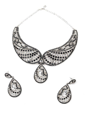 Black And Silver Stylish Set - Rajwada
