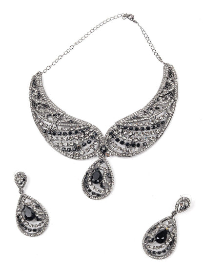 Black And Silver Stylish Set - Rajwada