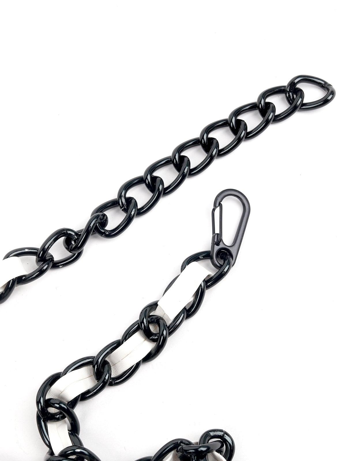 Black and white mini chained belt bag - Rajwada