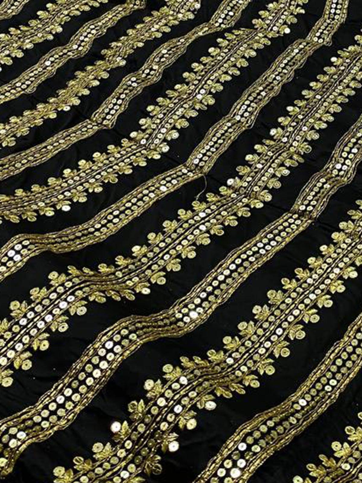 BLACK COLOUR SEQUENCE LEHENGA CHOLI SET - Rajwada