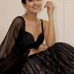 Rajwada Women Black Designer Sequin Semi Stitched Lehenga With Unstitched Blouse