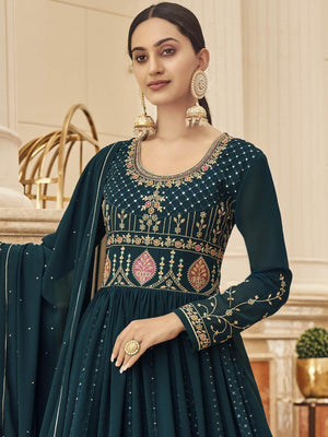 Blue Floor Length Anarkali Kurta - Rajwada