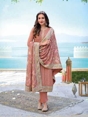 Blush Pink Embroidered Kurta Set - Rajwada