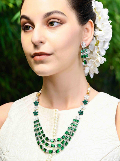 Bottle Green Trendy Necklace Set - Rajwada