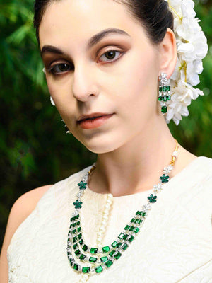 Bottle Green Trendy Necklace Set - Rajwada