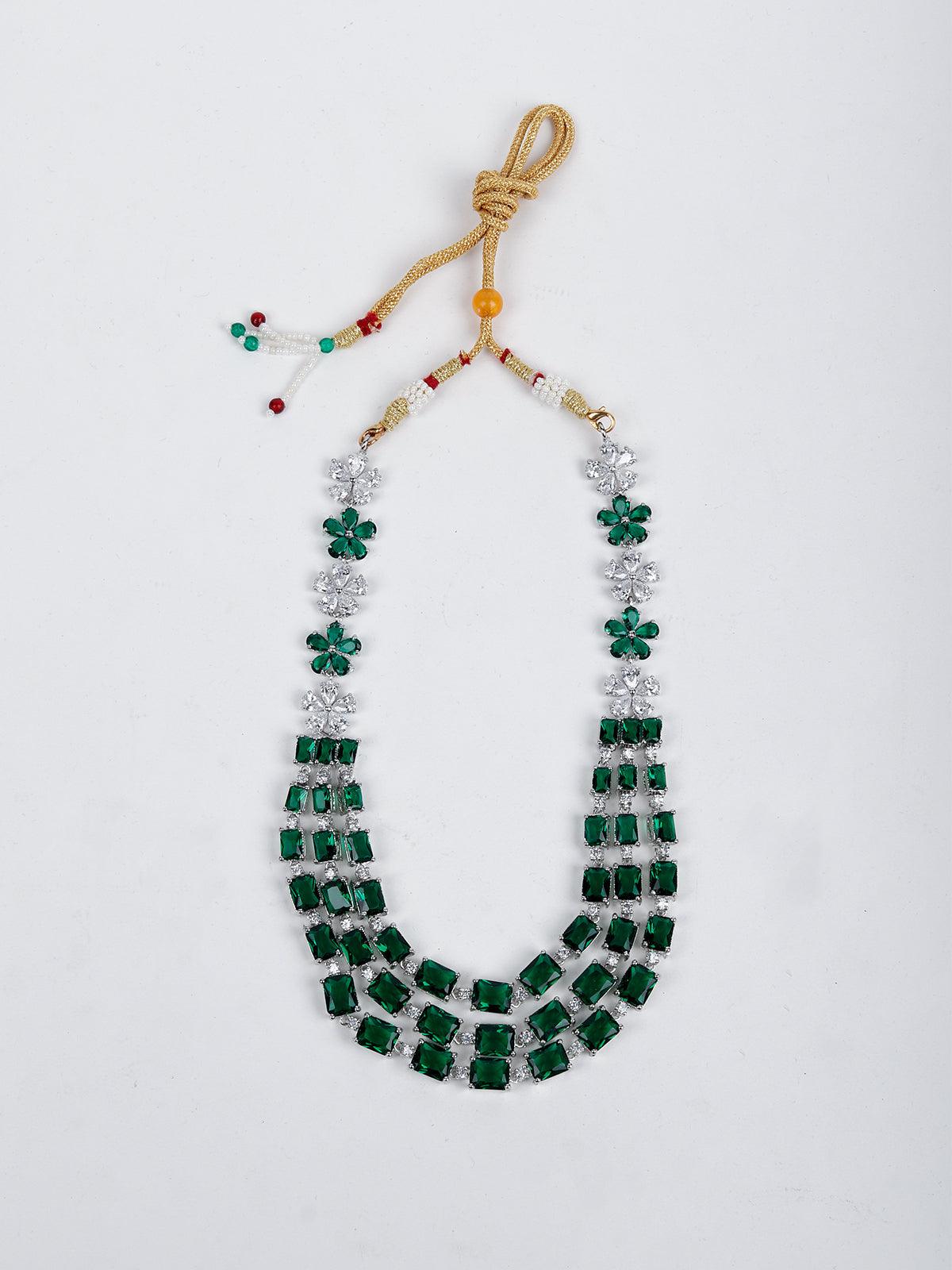 Bottle Green Trendy Necklace Set - Rajwada