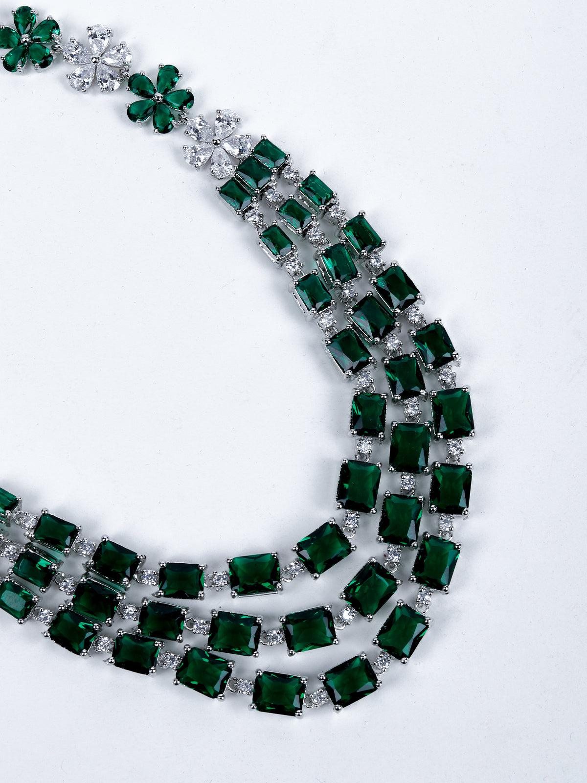 Bottle Green Trendy Necklace Set - Rajwada