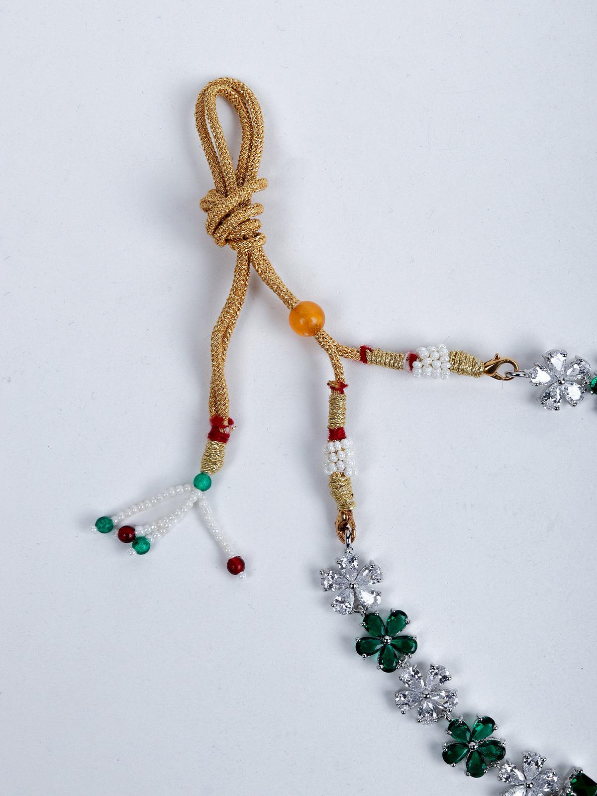 Bottle Green Trendy Necklace Set - Rajwada
