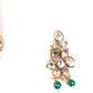 Bottle Green-White Long Divine Necklace Set - Rajwada