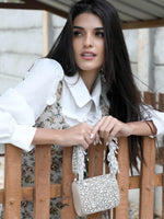 BREATH-TAKING BEIGE EMBELLISHED HANDBAG - Rajwada