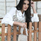 BREATH-TAKING BEIGE EMBELLISHED HANDBAG - Rajwada