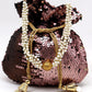 Brown and copper acrylic &amp; fabric potli handbag! - Rajwada