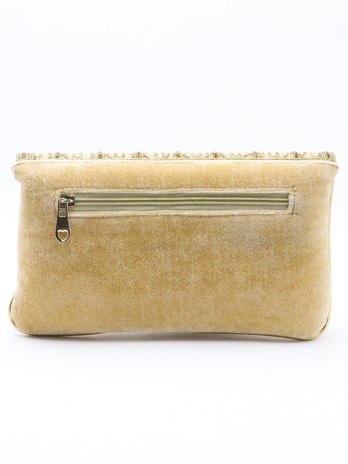Brown beads and faux pearl bag - Rajwada
