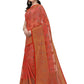 Chilly Red Colour Banarasi Silk Madhubani Work Saree - Rajwada