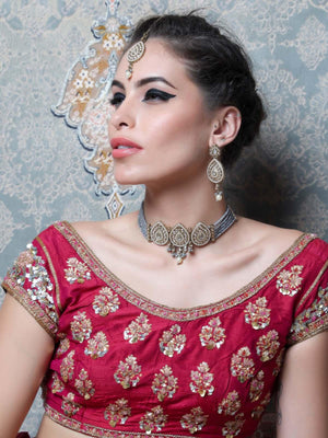 Choker with Cool Grey Vibes - Rajwada