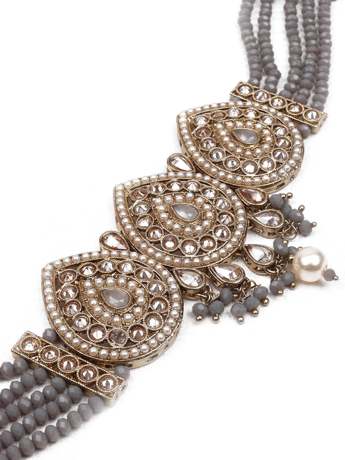 Choker with Cool Grey Vibes - Rajwada