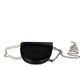 Classic Black Textured Belt Bag - Rajwada