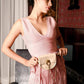 Classic Creamy Beige Gold Lock Belt-Bag - Rajwada