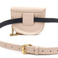 Classic Creamy Beige Gold Lock Belt-Bag - Rajwada
