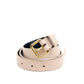 Classic Creamy Beige Gold Lock Belt-Bag - Rajwada