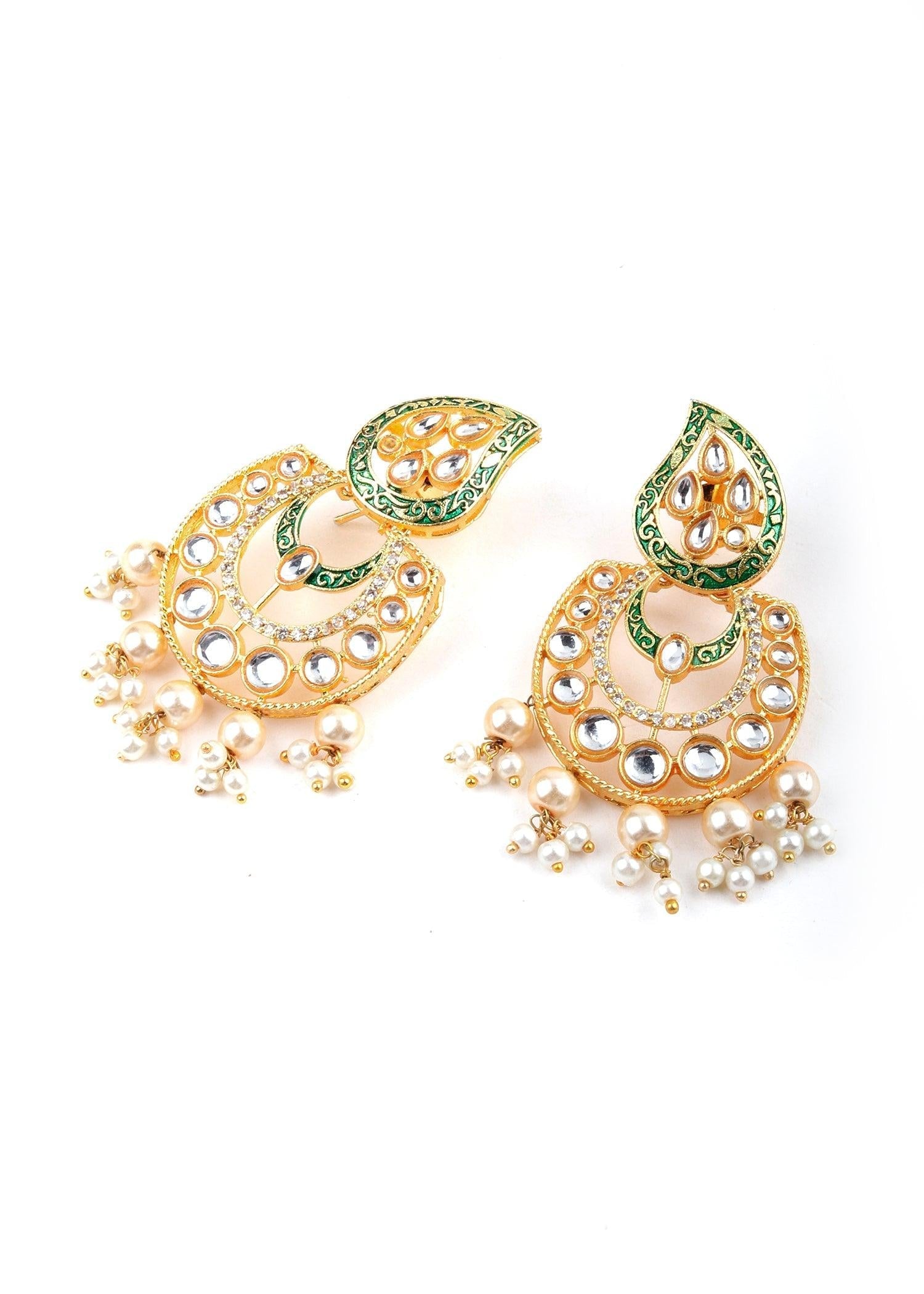 Classy Green Necklace Set - Rajwada