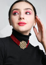 Classy Red Choker Set - Rajwada
