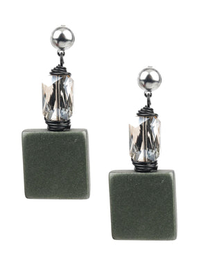 TRENDY GREEN EARRINGS - Rajwada