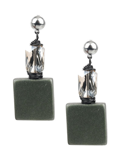 TRENDY GREEN EARRINGS - Rajwada