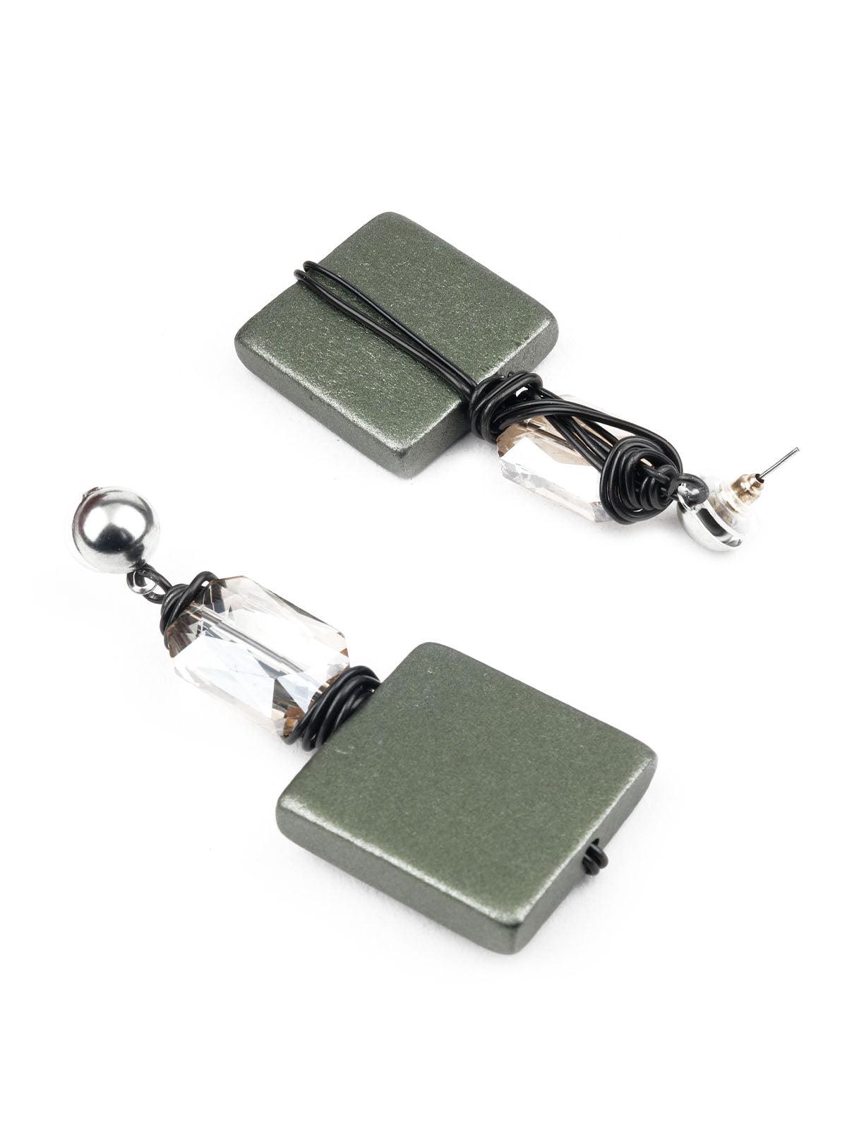 TRENDY GREEN EARRINGS - Rajwada