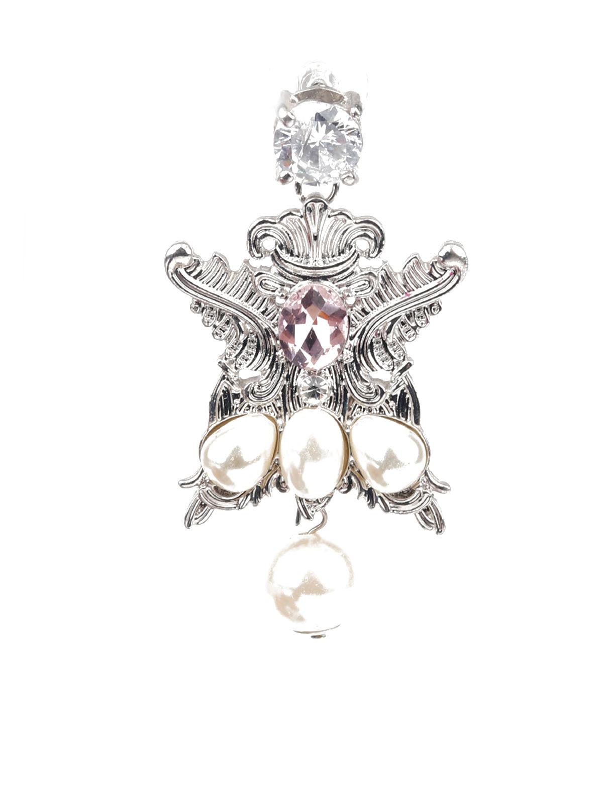 STYLISH WHITE DANGLE EARRINGS - Rajwada