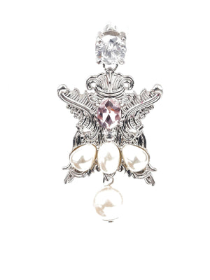 STYLISH WHITE DANGLE EARRINGS - Rajwada