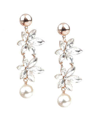 TRENDY GOLD AND WHITE EARRINGS - Rajwada