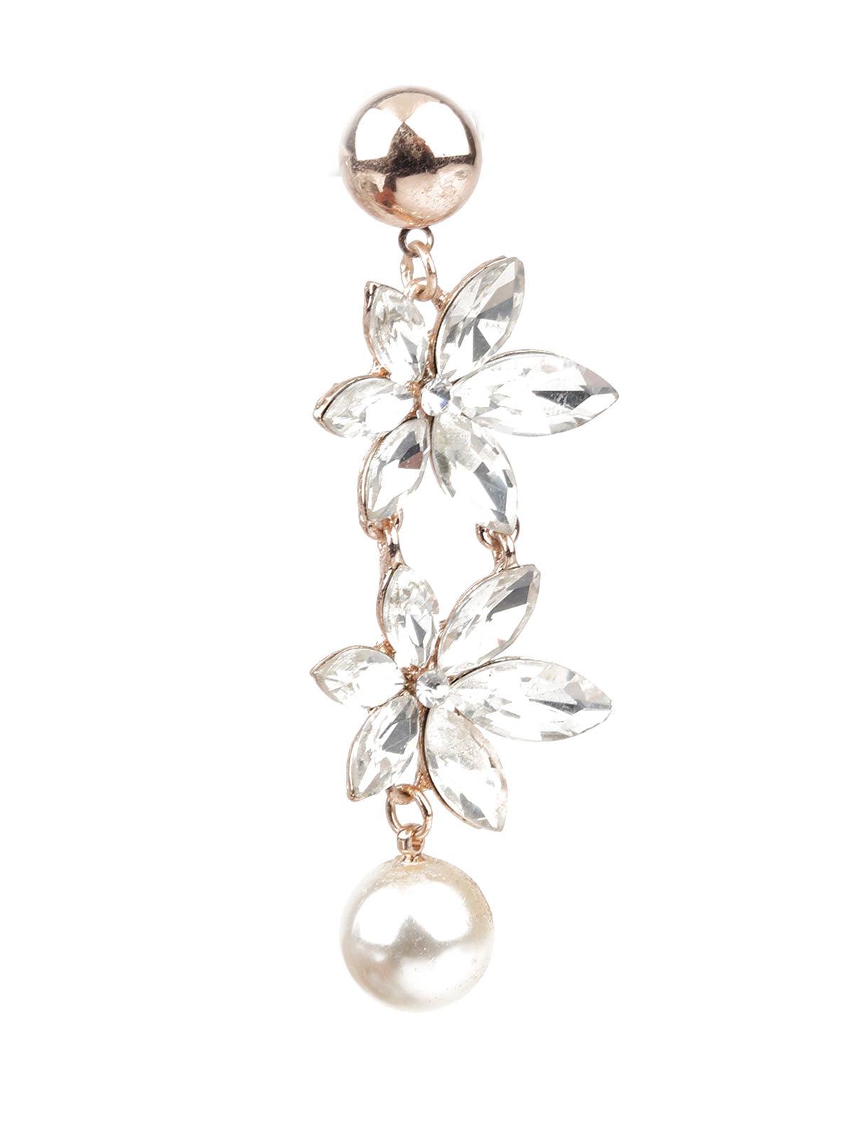 TRENDY GOLD AND WHITE EARRINGS - Rajwada