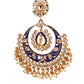TRADITIONAL BLUE AND WHITE CHANDBALI EARRINGS - Rajwada