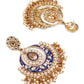 TRADITIONAL BLUE AND WHITE CHANDBALI EARRINGS - Rajwada