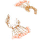 TRADITIONAL PEACH AND GOLD DANGLE EARRINGS - Rajwada