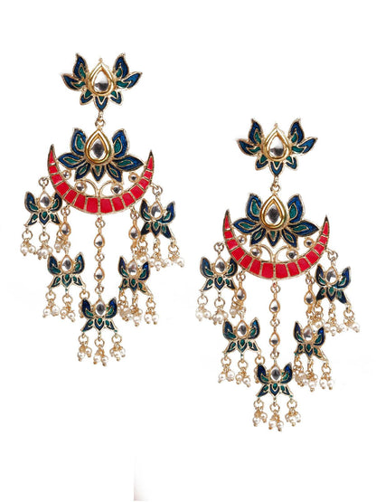 TRADITIONAL MULTICOLORED CHANDBALI EARRINGS - Rajwada