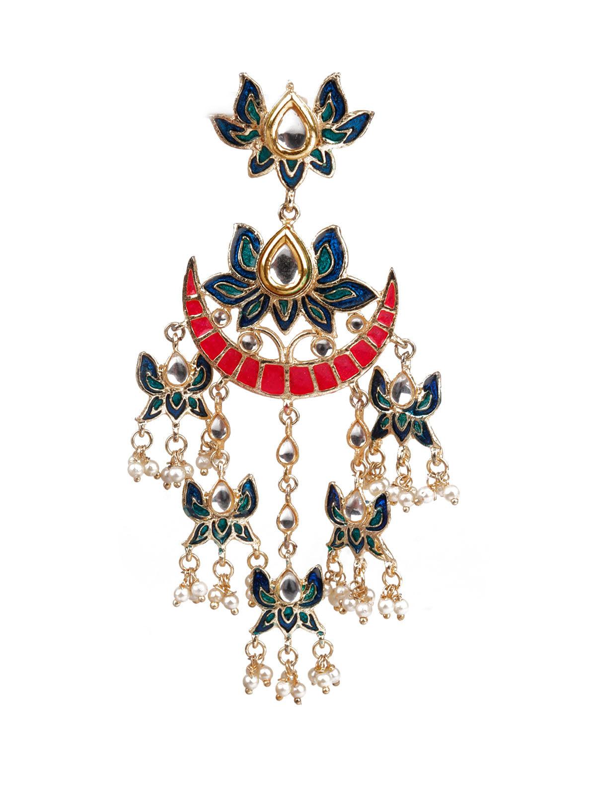TRADITIONAL MULTICOLORED CHANDBALI EARRINGS - Rajwada