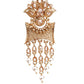 TRADITIONAL GOLD AND WHITE DANGLE EARRINGS - Rajwada