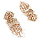 TRADITIONAL GOLD AND WHITE DANGLE EARRINGS - Rajwada